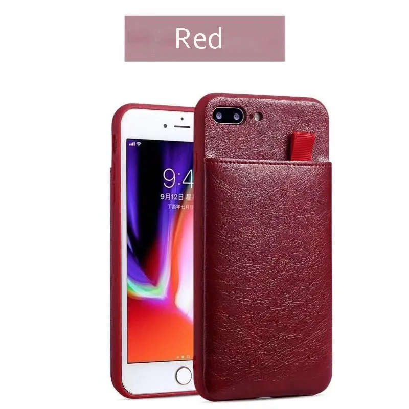11 Pro Max кожаный чехол для iPhone XS Max XS XR кожаный чехол-бумажник s слот для карт чехол для iPhone 11X6 S 7 8 Plus силиконовый - Цвет: red