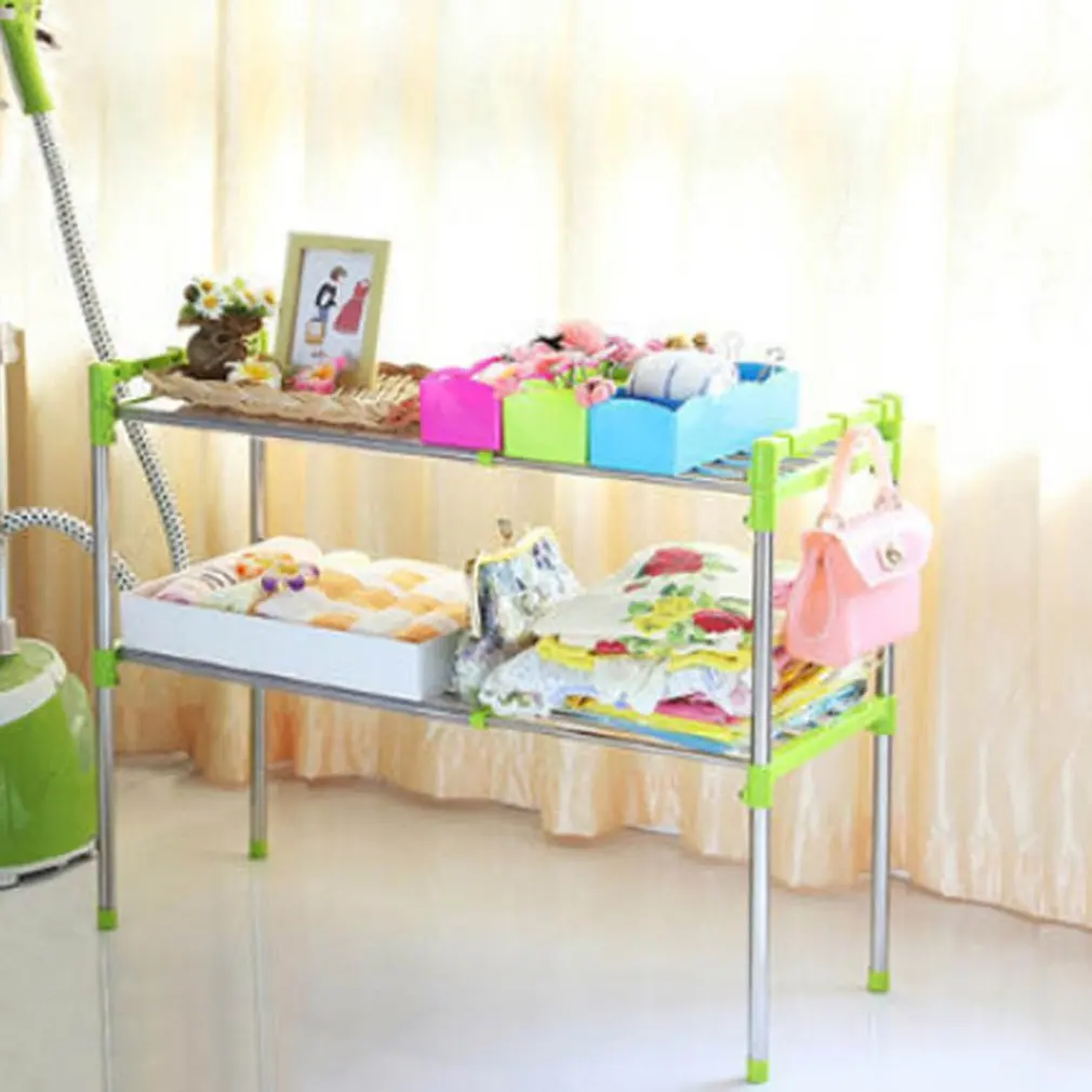  Multifunctional Microwave Oven Shelf Rack Stainless Steel Adjustable Standing Type Double Kitchen H