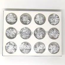 Серебряный цвет Дизайн ногтей Фольга хлопья лист набор для ложных