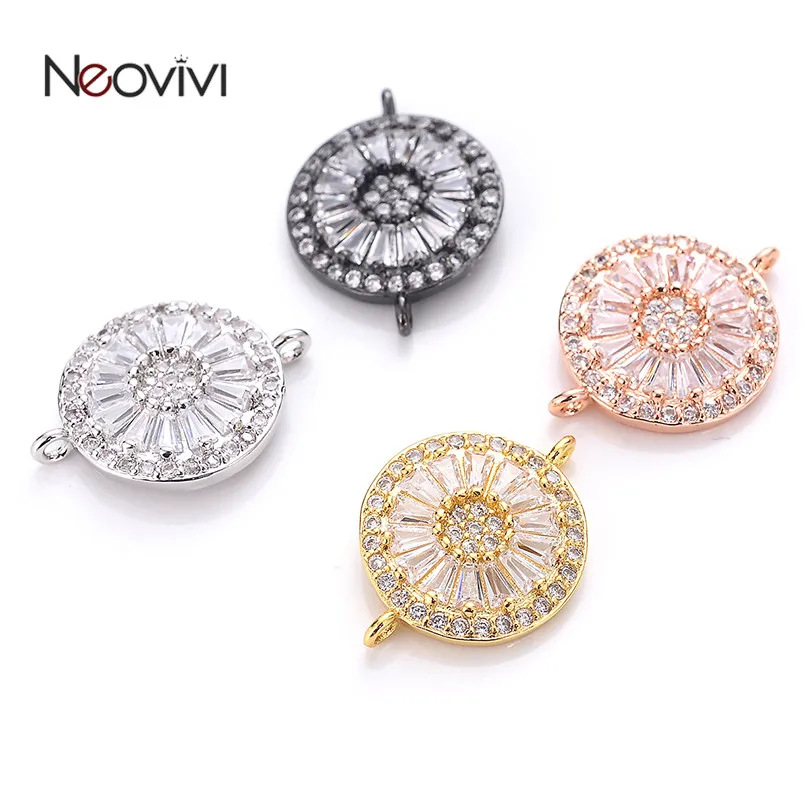 

Neovivi DIY Flower Charms Bracelets Necklace Handmade Spacer Beads for Jewelry Making Pave Zircon Jewelry Connector Accessories
