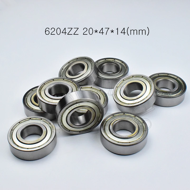 

6204ZZ 20*47*14(mm) 1Piece bearings ABEC-5 metal sealing bearings Free shipping 6204 6204Z chrome steel deep groove bearing