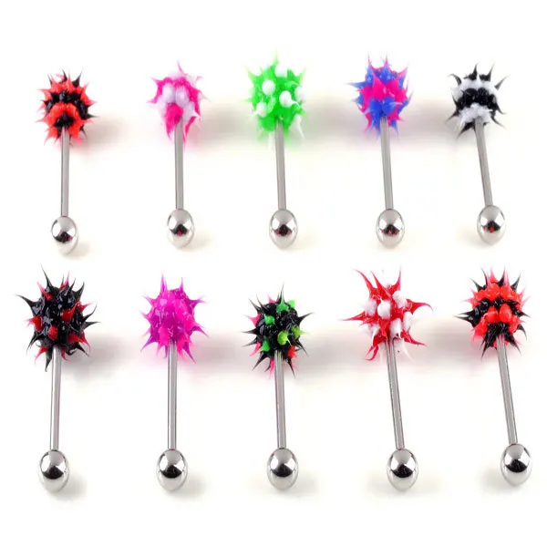 Buy Wholesale 10Pcs/lot 316L Surgical Stainless Steel Ball Tongue Ring Acrylic