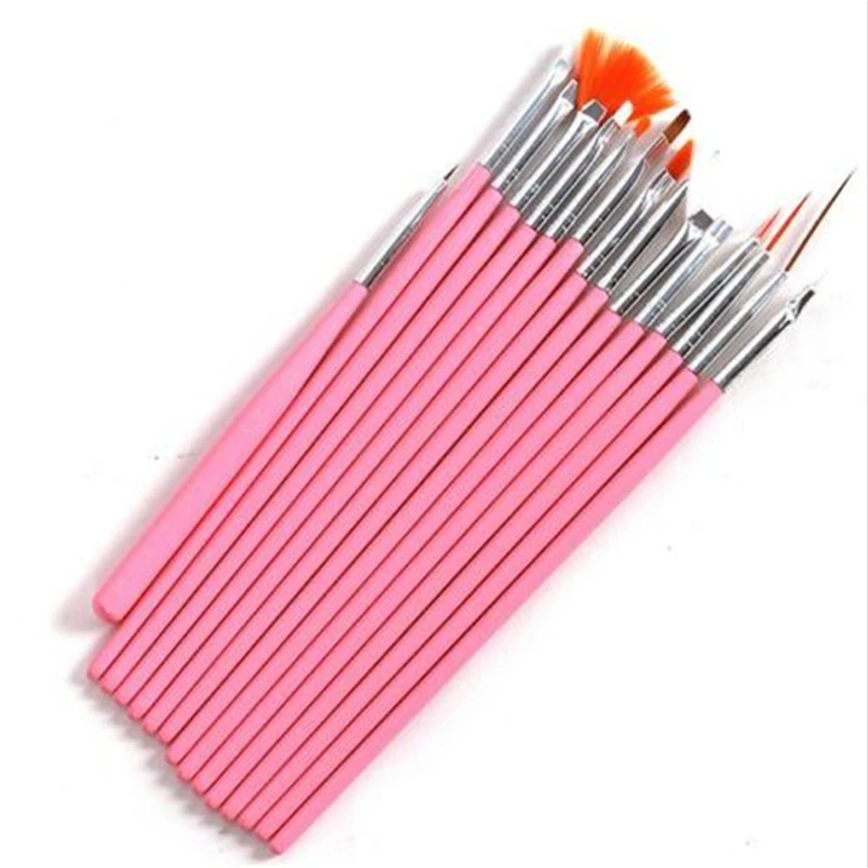 

15PCS Nail Art Brush Pen Dotting Painting Drawing Fan Line Builder Design Polish Gel UV Tips Decoration Manicure Tools