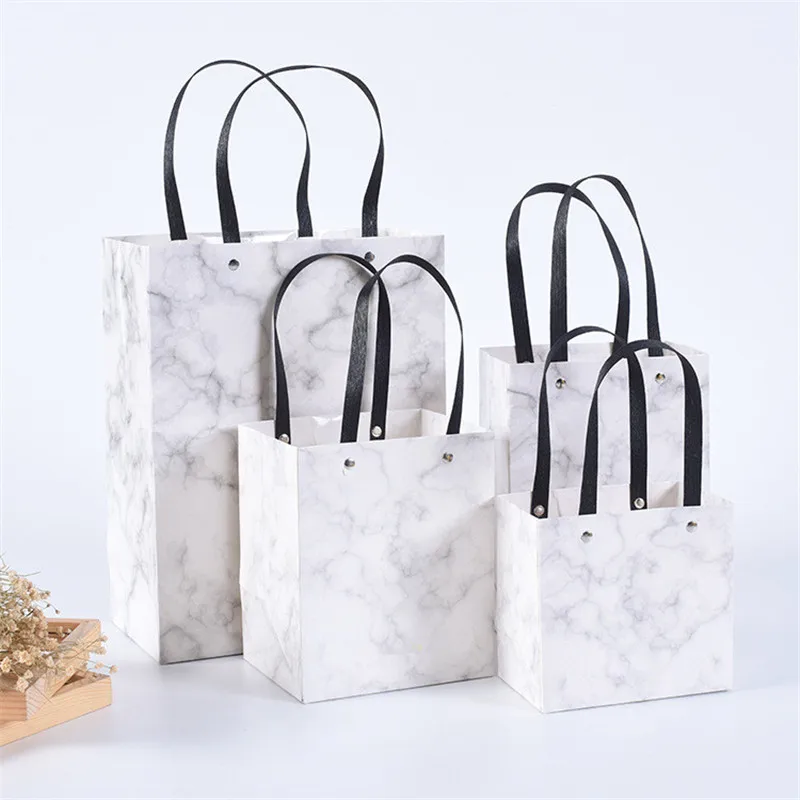 

4 Size Marble Color Vintage Wedding Candy Box Gift Bag Kraft Paper Gift Box Chocolate Boxes Cookies Bag Women's Bag Gift Bags