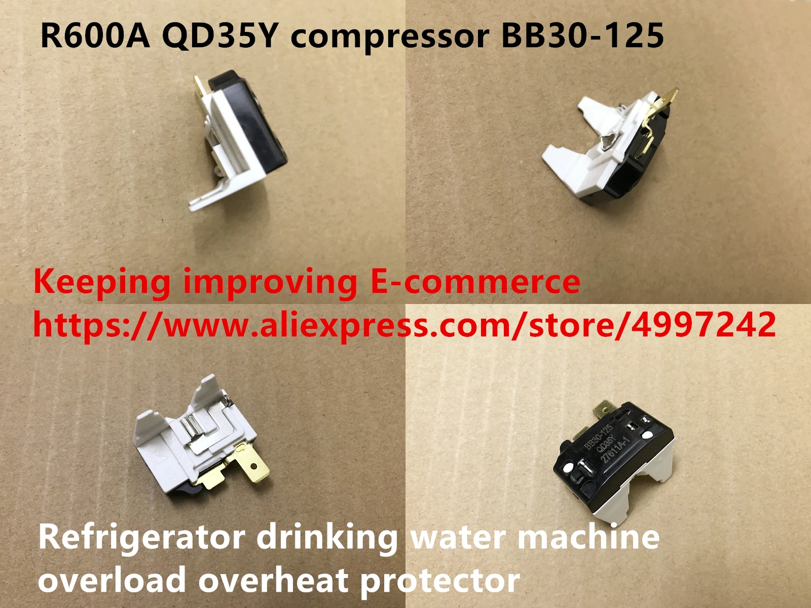 

Original new 100% R600A QD35Y compressor BB30-125 refrigerator drinking water machine overload overheat protector switch