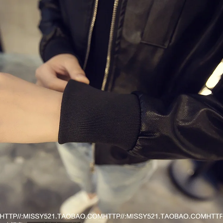 NEW women female leather coat jacket women short slim zipper Black Motorcycle leather Jackets Women jaqueta de couro feminino