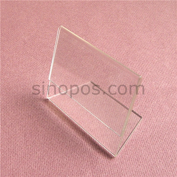 Acrylic Tag Holder 11x8cm L display, table rack clear crystal plexi