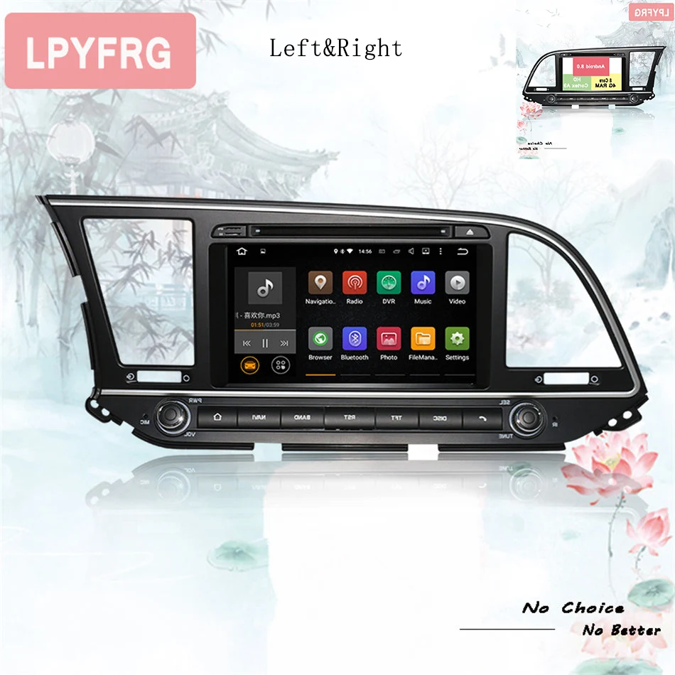 Автомобильный dvd gps плеер 1024*600 8 ядер android 10 0 для HYUNDAI ELANTRA 2016 2017 2018 стерео навигация