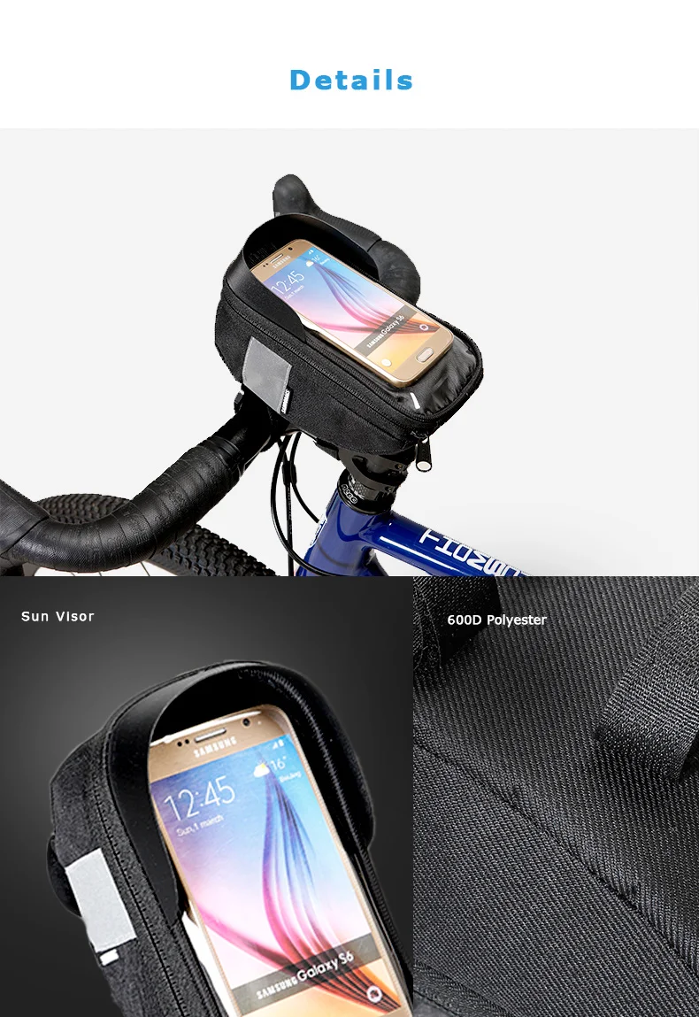 Roswheel Sahoo 112003 велосипедная трубка на руль, сумка для мобильного телефона, чехол-держатель, чехол для телефона 6,5 дюйма