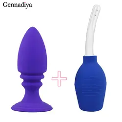 Медицинский силиконовый ан-l вагина-l очиститель штекер клизма анальный бисер приклад шприц чистое устройство для женщин игрушки