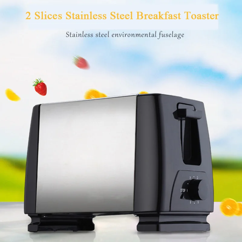 

Biolomix Two Slice Toaster Stainless Steel Breakfast Maker 6 Setting Removable Crumb Tray 750W Perfect Toast Every Time