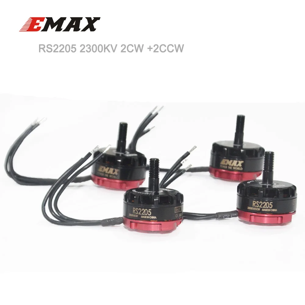 

4pcs EMAX RS2205 2CW+2CCW Red Bottom Racing Brushless Motor for FPV Quadcopter 2300kv 2600kv with retail box