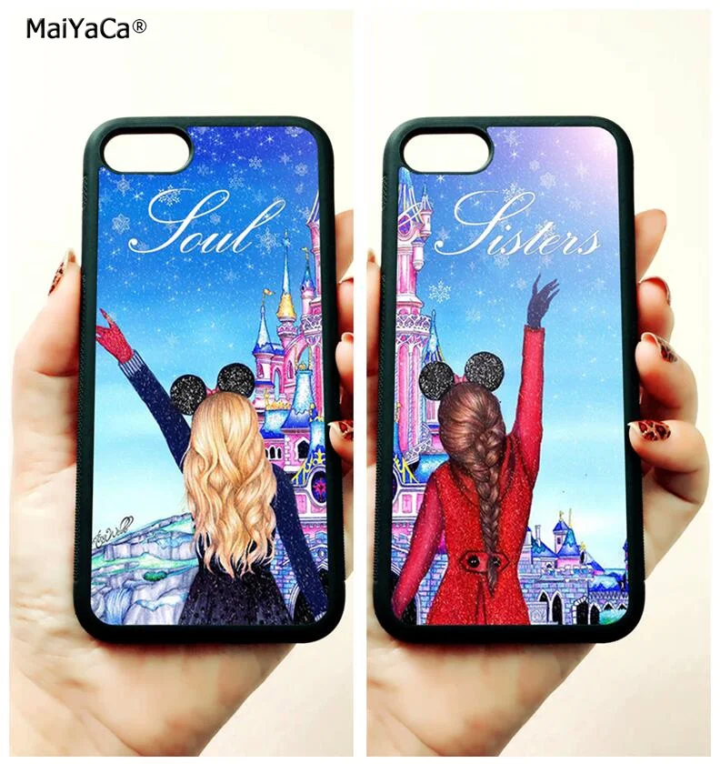 

BFF two girls best sister soul sisters soft edge phone cases for apple iPhone x 5s SE 6 6s plus 7 7plus 8 8plus XR XS MAX case