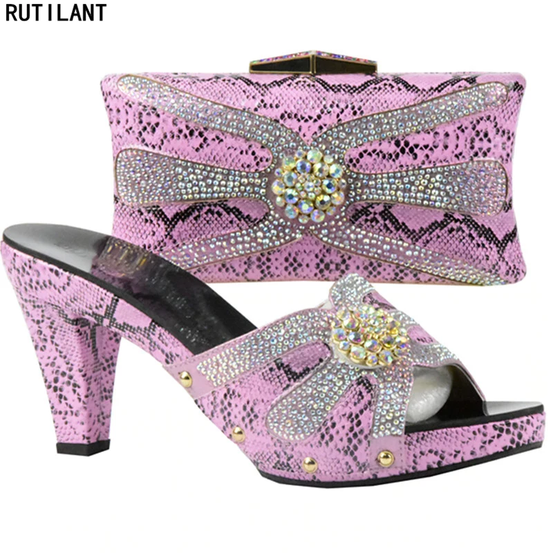 

Latest Nigerian Shoes and Matching Bags Shoe and Bag Set for Party In Women Italian Shoes with Matching Bags for Wedding Italy