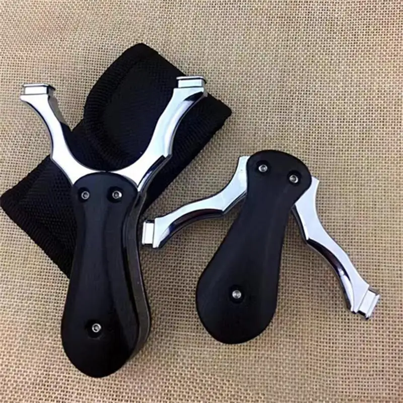 

Portable Folding Slingshot Mini Pocket Metal Shooting Catapult for Hunting Slingshot Game Competition