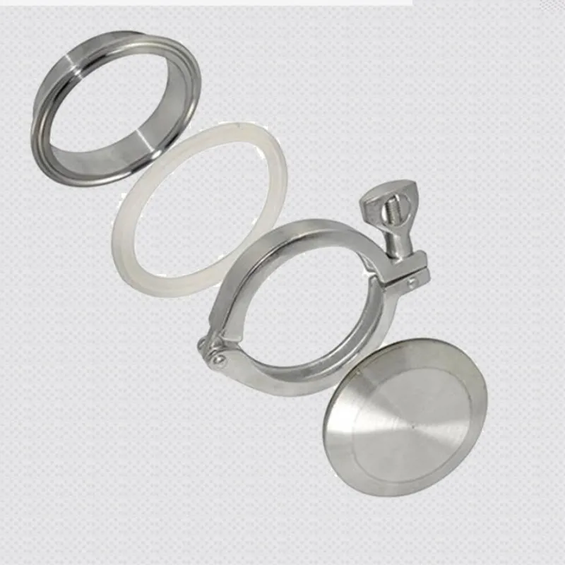 19 мм-159 мм OD санитарный зажим наконечник+ Торцевая крышка+ тройной зажим+ силиконовая прокладка