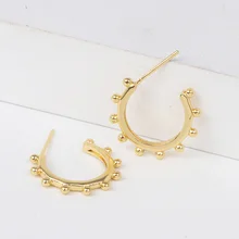 Серьги-кольца простой золотистый завод серьги-кольца для женщин Рождественский подарок