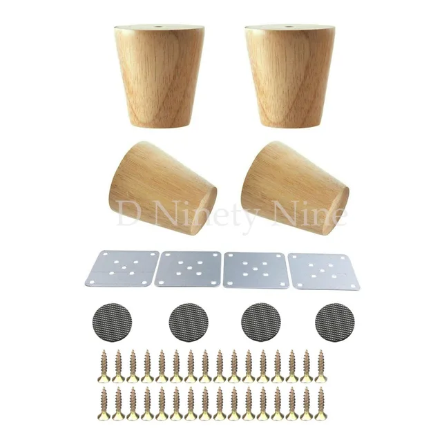 Natural Oak Wood Reliable 80x58x38mm Furniture Leg Cone Shaped Natural Oak Wood Reliable 80x58x38mm Furniture Leg Cone Shaped Wooden Feet For Cabinets Soft Table Set Of 4