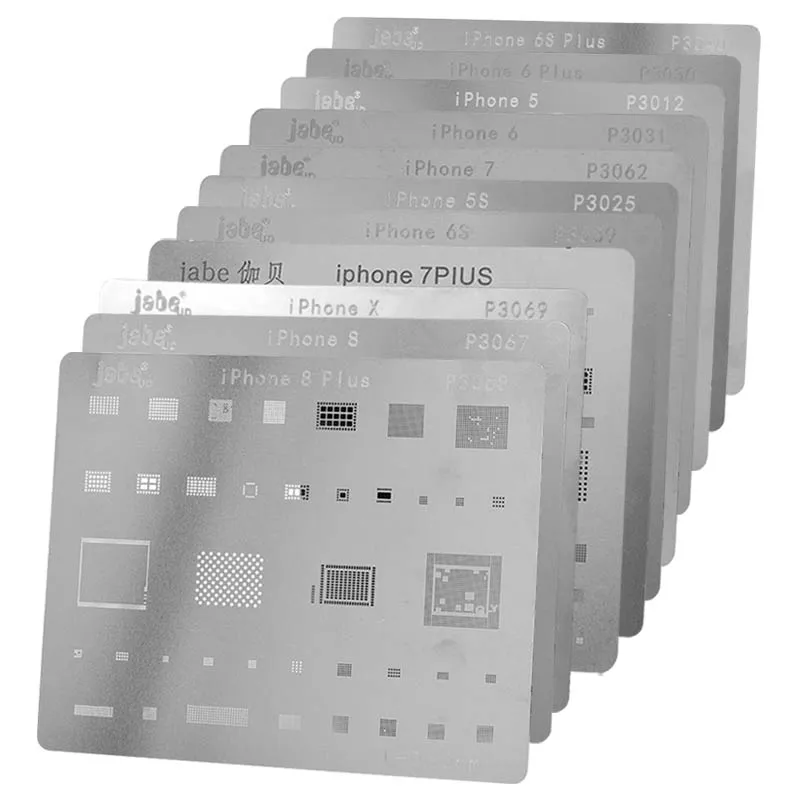 Набор трафаретов для ремонта IC BGA Reball 12 шт. набор iPhone X 8 Plus 7 6 6S шаблонов с прямым