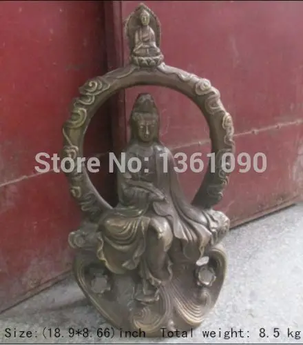

xd 001048 48 cm * / Chinese ancient bronze statue of guanyin bodhisattva