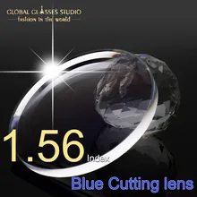 Близорукость считывание асферической смолы 1,56 прозрачные рецептурные линзы анти-синий свет Защита от ультрафиолета-отражающее покрытие LM56FL