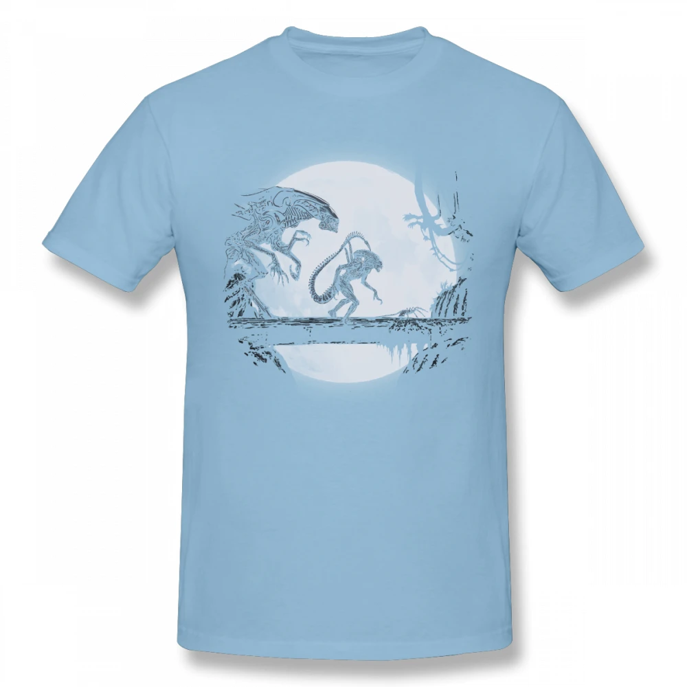 Новинка, Alien Covenant Xenomorph, Футболка мужская, хлопок, уникальный дизайн, футболка - Цвет: Небесно-голубой