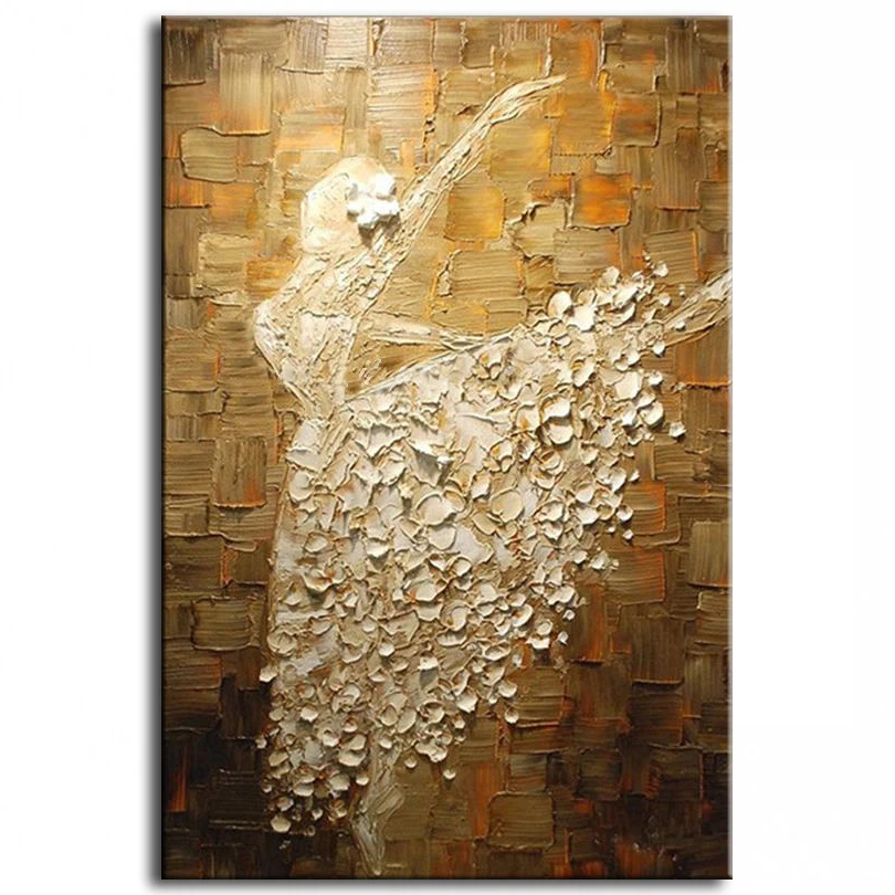

New hanXDFade Modern Canvas on Oil Painting Palette Jump ballet 3D Paintings Home living room Decor Wall Art 20190108