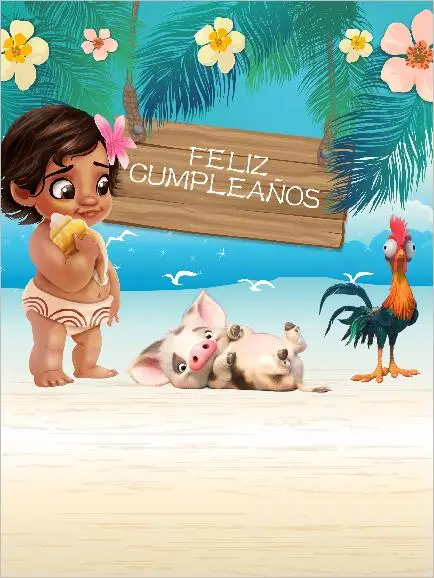 5x7ft Palm Tree Sand Beach Swing Happy Birthday Baby Moana Vaiana Custom Photo Studio Background Backdrop Vinyl 150cm X 2cm Buy At The Price Of 10 73 In Aliexpress Com Imall Com