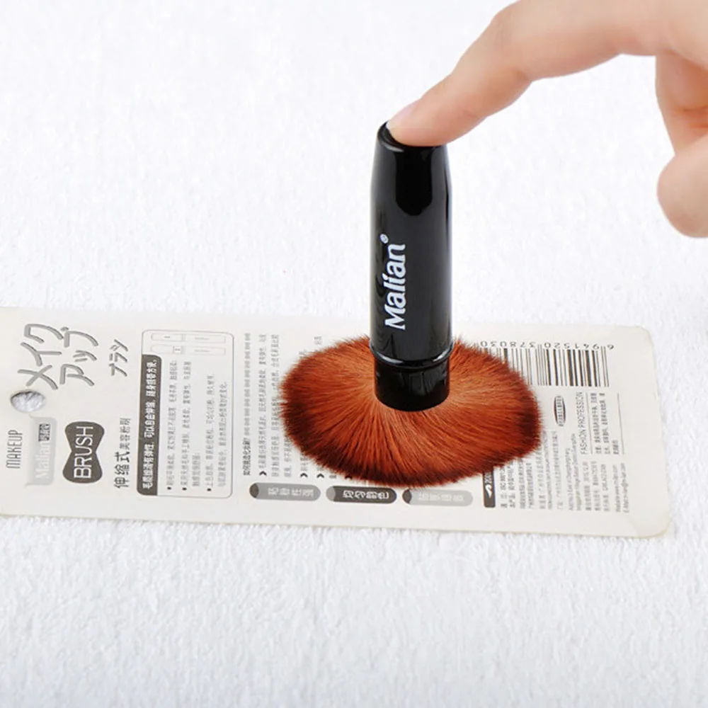 1*Soft Blush Powder Brush Retractable Cosmetic Makeup Brush Metal