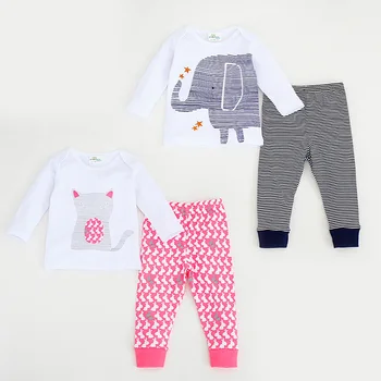 

2PCS Spring Autumn Cartoon Baby Boys Girls Clothing Set Long Sleeve Cloth Suits Top Tshirt + Pant Children Cloth Kids Costume