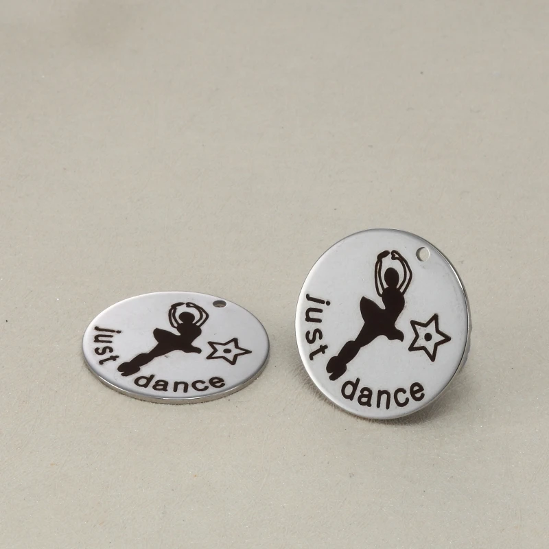 5pcs/Lot 316L Stainless Steel Charms Just Dance Ballet Charms Pendants