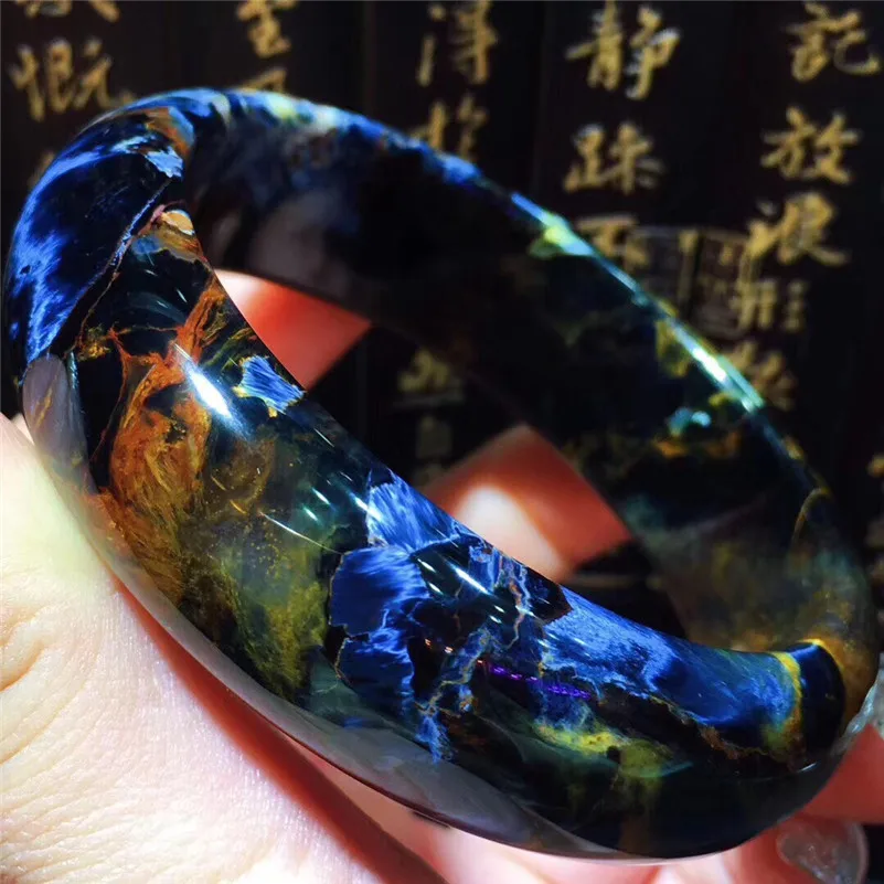 

57.5mm Genuine Natural Pietersite Bangles Gemstone Trendy Crystal 18x8.5mm Size For Women Female Gift Bangle Luxury Jewelry
