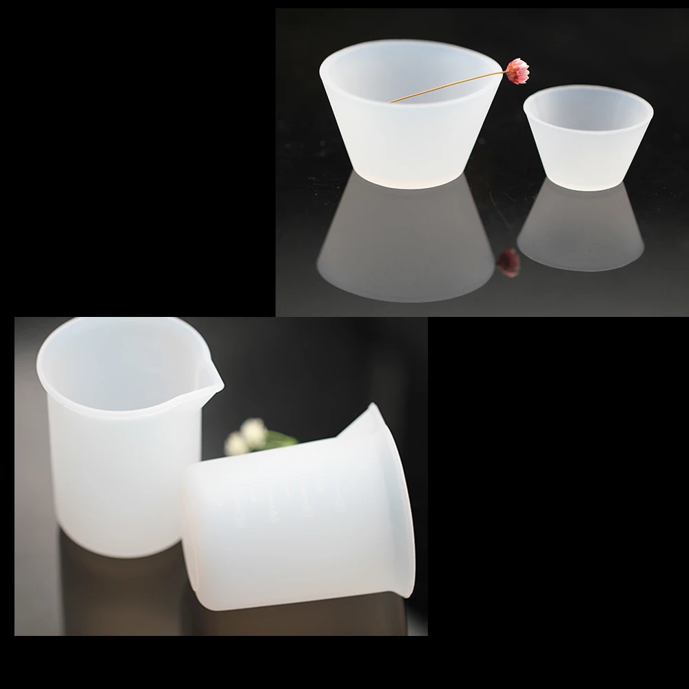 

1pcs Clear Silicone Measuring Cup Split Cup Resin Silicone Mold Resin Cup 100ML For DIY Jewelry Making Tool