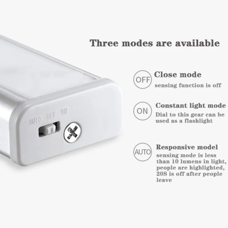 

Motion Detector Wall Lamp USB Rechargeable Closet Light Automatic Sensor Aluminum Cabinet Light