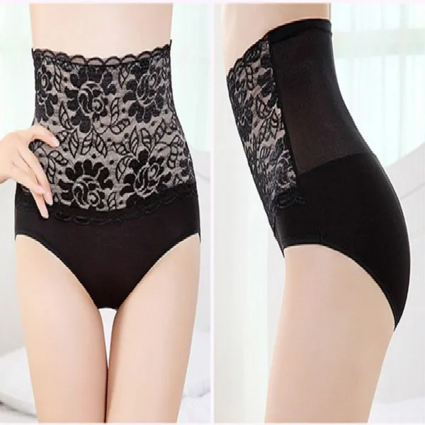 

Women Modal High Waist Sexy Lace Belly in Carry Buttock Briefs Underwear