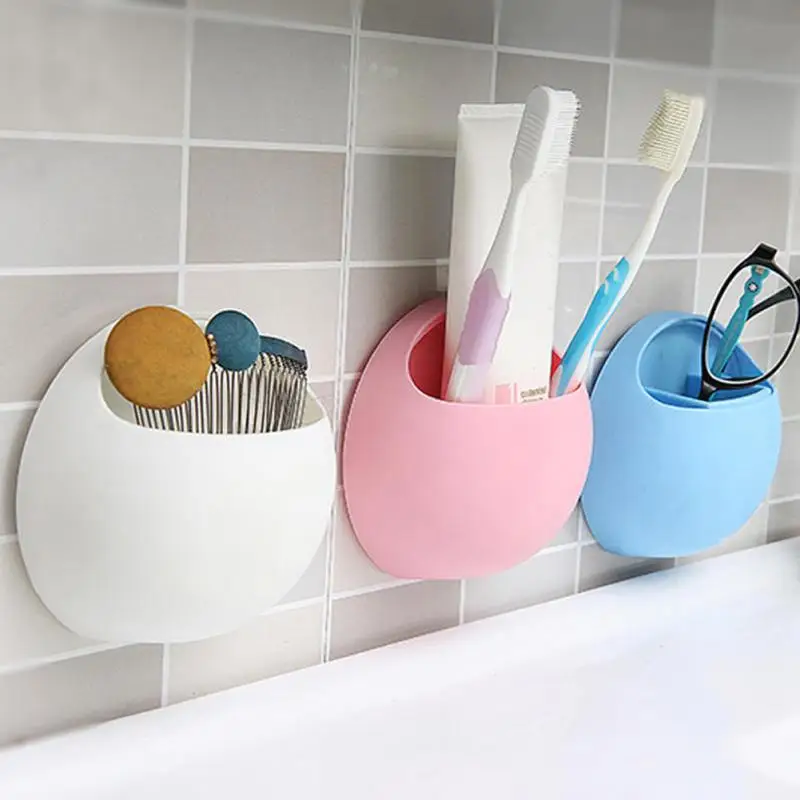 

New Multifunctional Toothbrush Holder Bathroom Kitchen Family Toothbrush Suction Cups Holder Wall Stand Hook Cups Pen Organizer