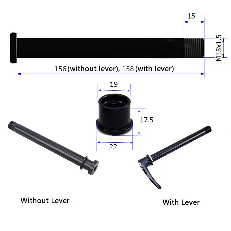 15x110 передний через осевой стержень для передней вилки MTB дорожный велосипед QR 15X110 через ось с lockNut длиной 156-158 мм