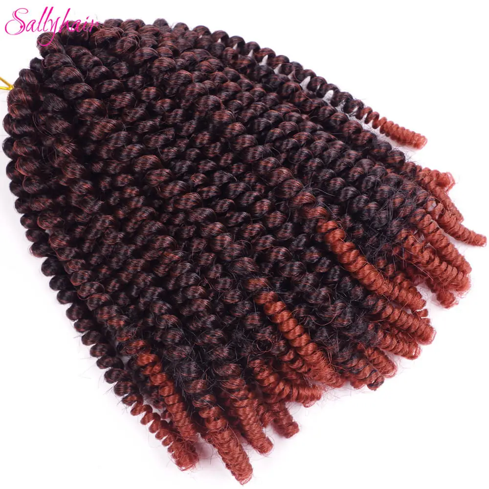  Crochet Braids Ombre Spring Twist Hair Kanekalon Synthetic Hair Extensions Braids Kinky Curly Twists (33)