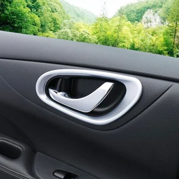 

For NISSAN TIIDA 2016 2017 ABS Plastic Chrome Car inner door Bowl protector frame panel cover trim car styling accessories