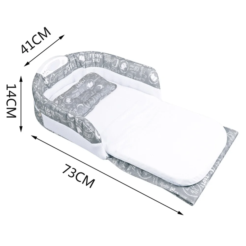 Переносная люлька для малышей, уютное гнездо, детское спальное место, переносная люлька с ночным музыкальным пенопластом, матрасом с листом