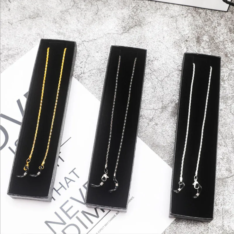 

Retro style wild decorative glasses chain metal chain sunglasses flat mirror hanging neck chain subnet red chain without box