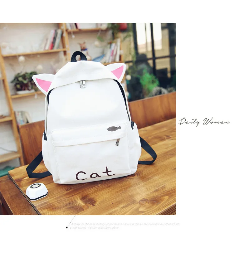 HISUELY Fashion Canvas Backpack Cartoon Rabbit Ears Back pack Women Casual Students School Bags Student Rucksack Collenge Style best stylish backpacks for college