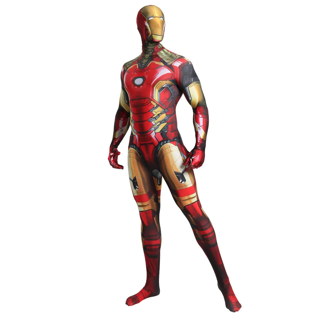

Avengers Endgame Iron Man 3D Print Cosplay Costumes Tony Stark Child Adult Zentai Jumpsuits Fancy Ball Halloween Party Bodysuit