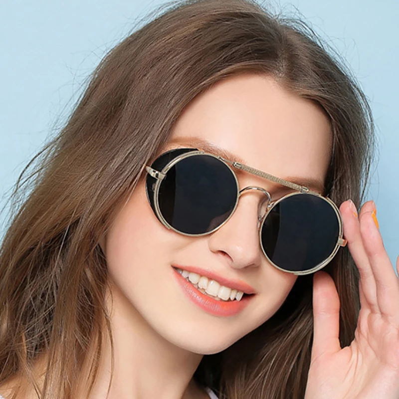 Men Gothic Sun Glasses Fashion Women Metal Frame Steampunk Sunglasses
