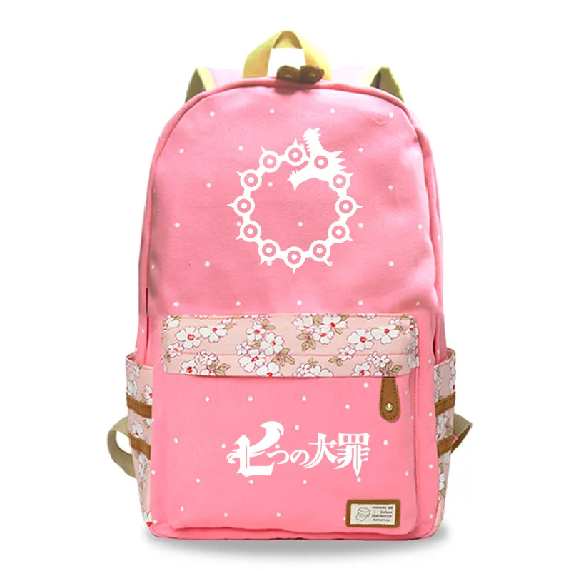 

Youth Popular Students Backpack Japanese Classic Anime The Seven Deadly Sins School Bags Girls Fashion Canvas Backpack