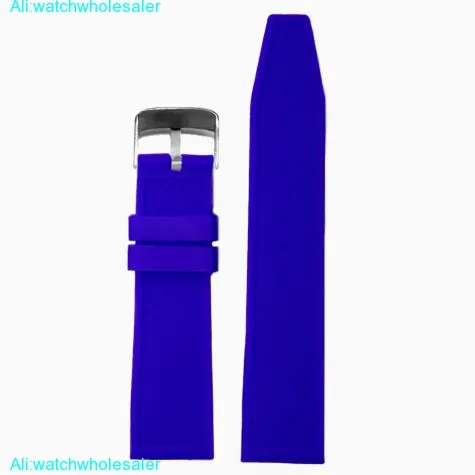 22mm Classic Blue Silicone Jelly Rubber Ladies Men Watch Band Straps WB1075E22JB