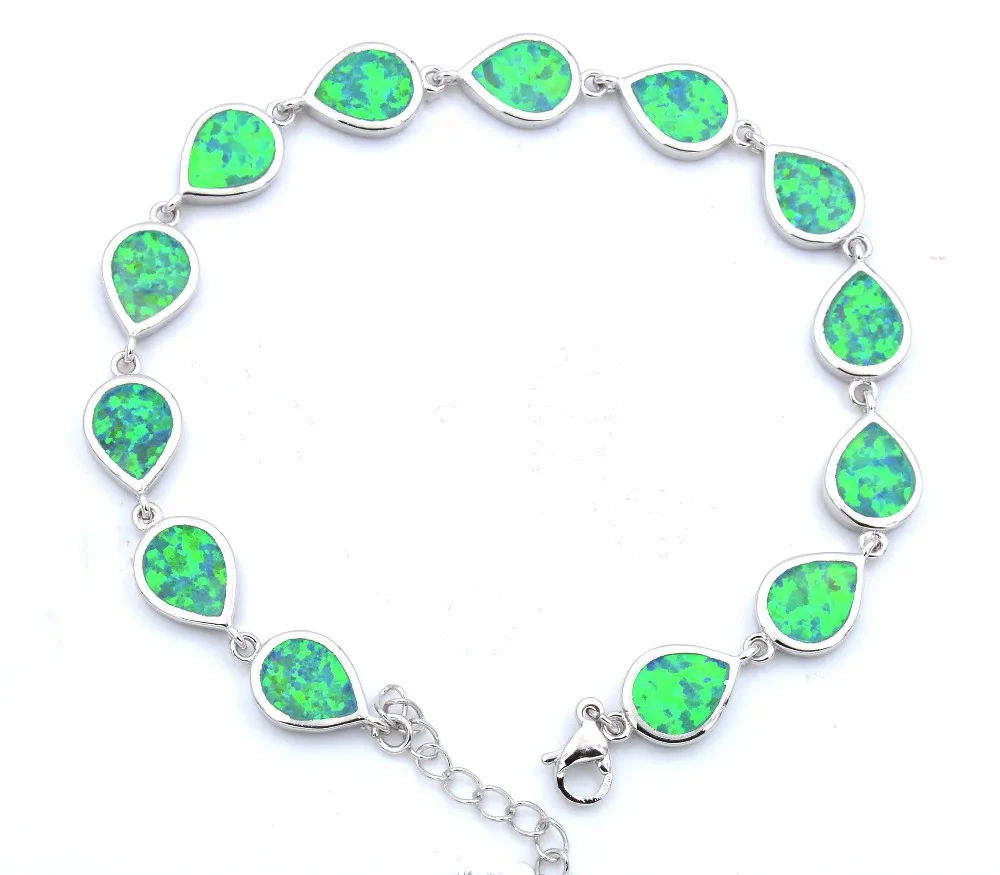 Изящный браслет с голубым опалом в форме груши из опала|opal bracelet|blue opal braceletbracelet stone