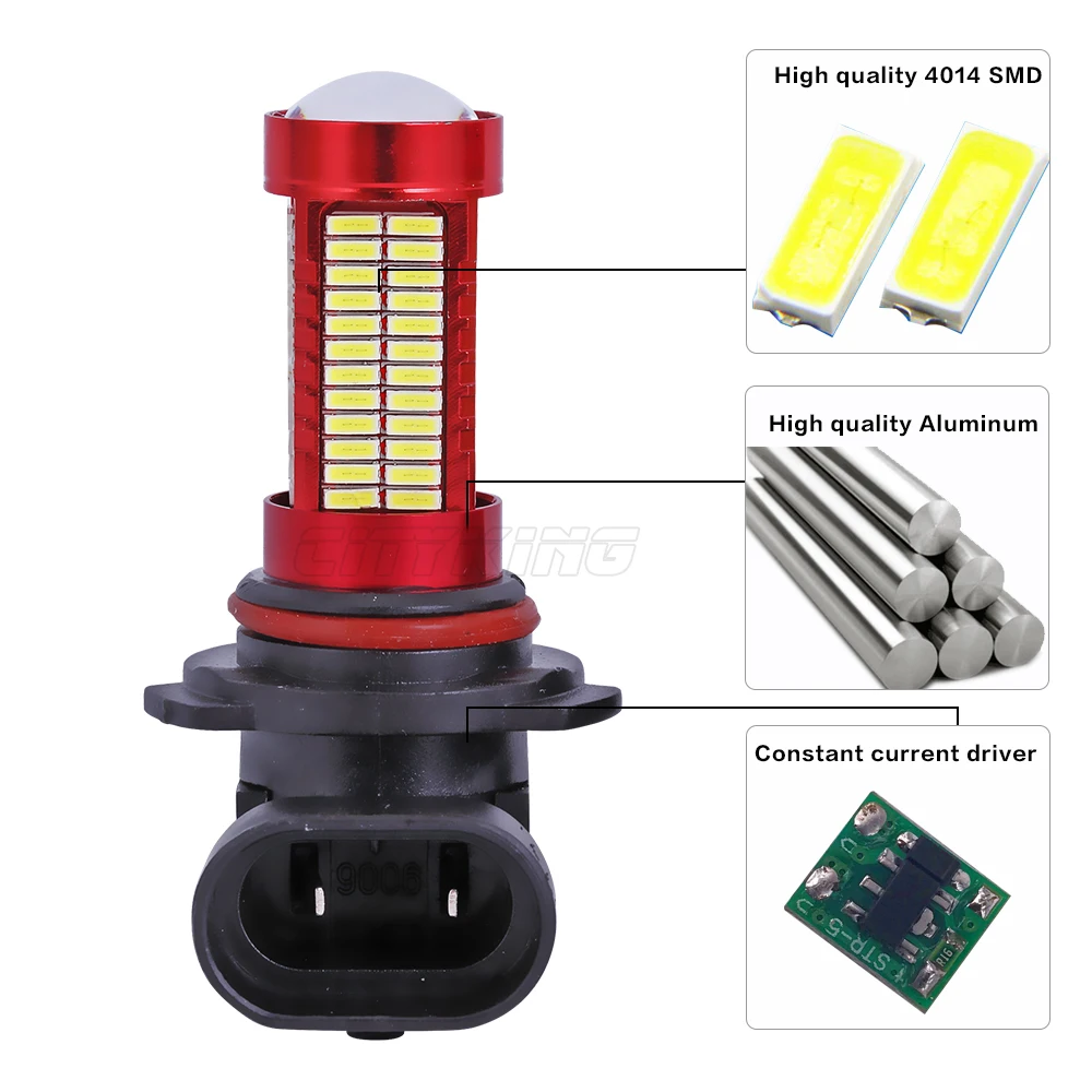1 шт. HB4 HB3 9005 9006 светодиодный 106smd 4014 30 Вт Светодиодный противотуманный светильник