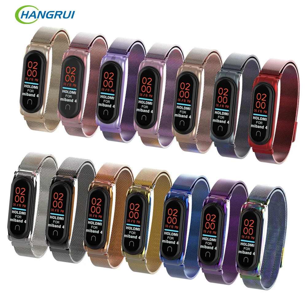 Магнитный металлический браслет для Xiaomi mi band 4, аксессуары для умных часов, браслеты из нержавеющей стали wirst для Xio mi, браслет 4, браслет