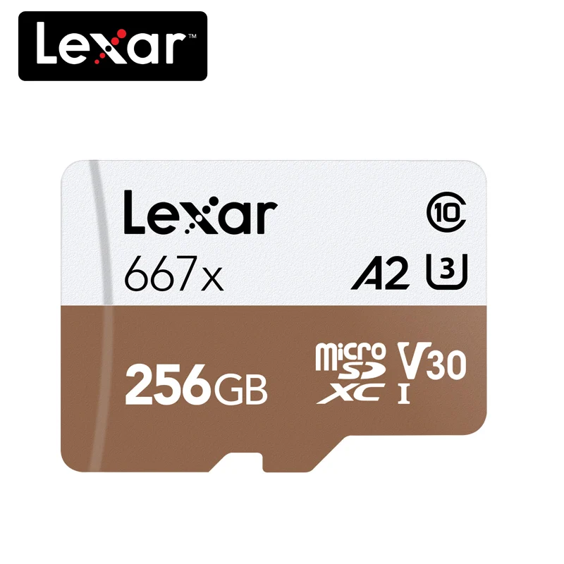 Lexar 667x Micro SD карта SDXC UHS-I 64 Гб 128 ГБ 256 ГБ A2 U3 V30 класс 10 карта для 1080p Full-HD 3D 4K видео - Емкость: 256GB